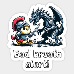 Chick Knight vs. Dragon: "Bad Breath Alert!" | Funny Sticker